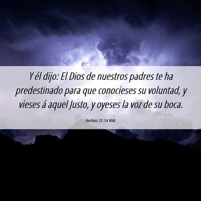 Picture 06 - Hechos 22:14 RVA - Y él dijo: El Dios de nuestros padres te ha - Bible Verse Picture