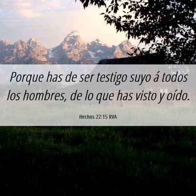 Picture 06 - Hechos 22:15 RVA - Porque has de ser testigo suyo á todos los - Bible Verse Picture