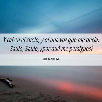 Picture 06 - Hechos 22:7 RVA - Y caí en el suelo, y oí una voz que me decía: - Bible Verse Picture