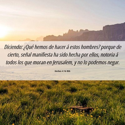 Picture 06 - Hechos 4:16 RVA - Diciendo: ¿Qué hemos de hacer á estos hombres? - Bible Verse Picture
