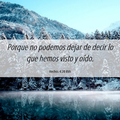 Picture 06 - Hechos 4:20 RVA - Porque no podemos dejar de decir lo que hemos - Bible Verse Picture