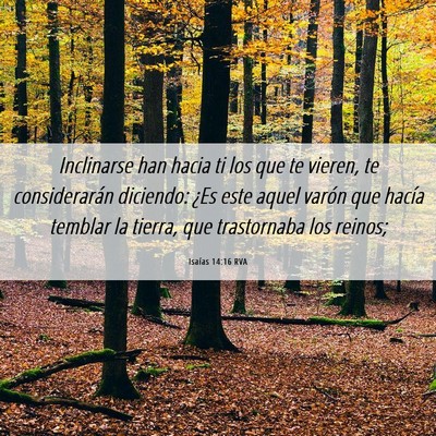 Picture 06 - Isaías 14:16 RVA - Inclinarse han hacia ti los que te vieren, te - Bible Verse Picture