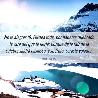 Picture 06 - Isaías 14:29 RVA - No te alegres tú, Filistea toda, por haberse - Bible Verse Picture