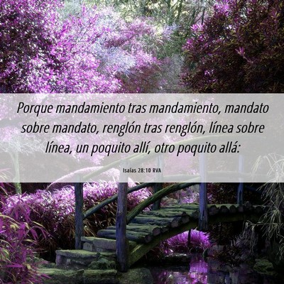 Picture 06 - Isaías 28:10 RVA - Porque mandamiento tras mandamiento, mandato - Bible Verse Picture