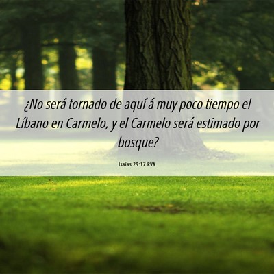 Picture 06 - Isaías 29:17 RVA - ¿No será tornado de aquí á muy poco tiempo el - Bible Verse Picture