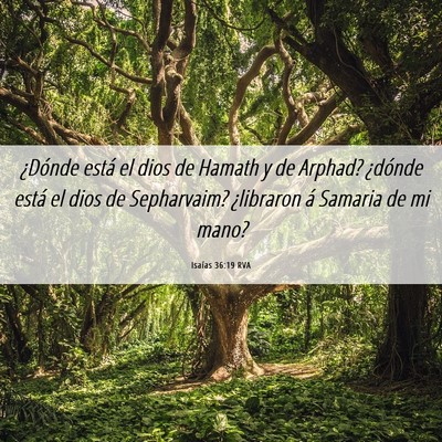 Picture 06 - Isaías 36:19 RVA - ¿Dónde está el dios de Hamath y de Arphad? - Bible Verse Picture
