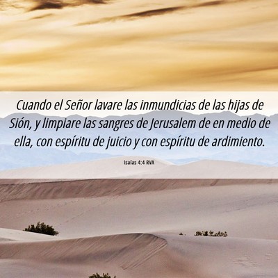 Picture 06 - Isaías 4:4 RVA - Cuando el Señor lavare las inmundicias de las - Bible Verse Picture
