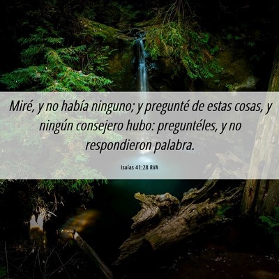 Picture 06 - Isaías 41:28 RVA - Miré, y no había ninguno; y pregunté de estas - Bible Verse Picture