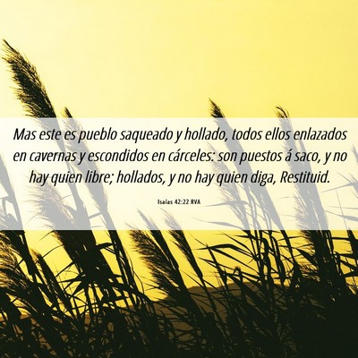 Picture 06 - Isaías 42:22 RVA - Mas este es pueblo saqueado y hollado, todos - Bible Verse Picture