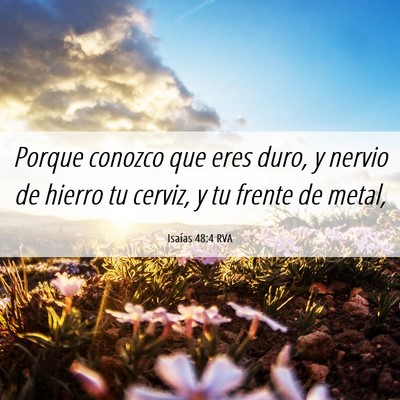 Picture 06 - Isaías 48:4 RVA - Porque conozco que eres duro, y nervio de hierro - Bible Verse Picture