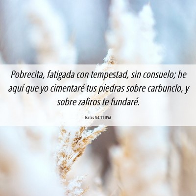 Picture 06 - Isaías 54:11 RVA - Pobrecita, fatigada con tempestad, sin consuelo; - Bible Verse Picture