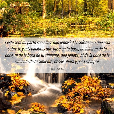 Picture 06 - Isaías 59:21 RVA - Y este será mi pacto con ellos, dijo Jehová: El - Bible Verse Picture