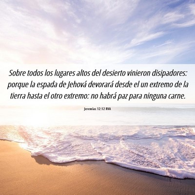 Picture 06 - Jeremías 12:12 RVA - Sobre todos los lugares altos del desierto - Bible Verse Picture