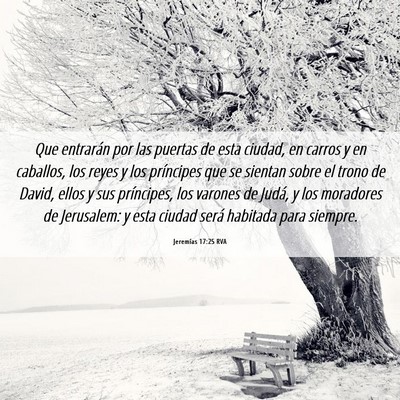 Picture 06 - Jeremías 17:25 RVA - Que entrarán por las puertas de esta ciudad, en - Bible Verse Picture