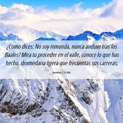Picture 06 - Jeremías 2:23 RVA - ¿Como dices: No soy inmunda, nunca anduve tras - Bible Verse Picture