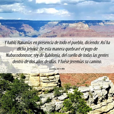 Picture 06 - Jeremías 28:11 RVA - Y habló Hananías en presencia de todo el - Bible Verse Picture