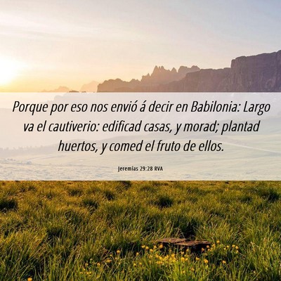 Picture 06 - Jeremías 29:28 RVA - Porque por eso nos envió á decir en Babilonia: - Bible Verse Picture