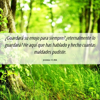 Picture 06 - Jeremías 3:5 RVA - ¿Guardará su enojo para siempre? ¿eternalmente - Bible Verse Picture