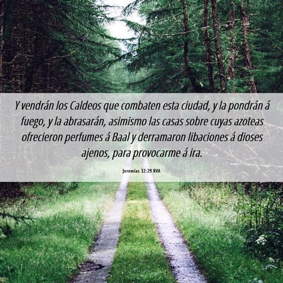 Picture 06 - Jeremías 32:29 RVA - Y vendrán los Caldeos que combaten esta ciudad, - Bible Verse Picture