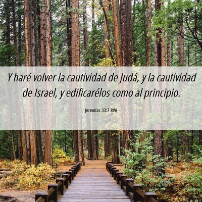 Picture 06 - Jeremías 33:7 RVA - Y haré volver la cautividad de Judá, y la - Bible Verse Picture