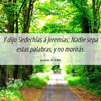 Picture 06 - Jeremías 38:24 RVA - Y dijo Sedechîas á Jeremías: Nadie sepa estas - Bible Verse Picture