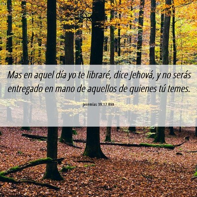 Picture 06 - Jeremías 39:17 RVA - Mas en aquel día yo te libraré, dice Jehová, y - Bible Verse Picture