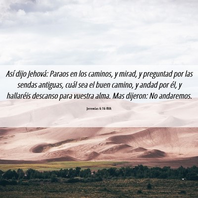 Picture 06 - Jeremías 6:16 RVA - Así dijo Jehová: Paraos en los caminos, y - Bible Verse Picture