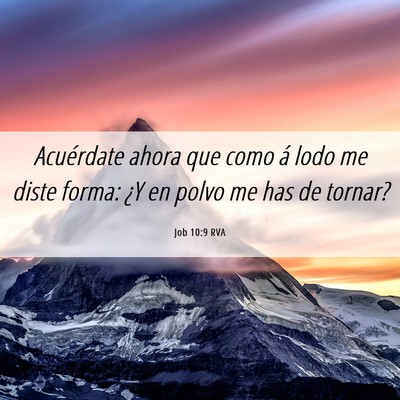 Picture 06 - Job 10:9 RVA - Acuérdate ahora que como á lodo me diste forma: - Bible Verse Picture