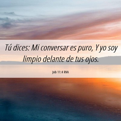 Picture 06 - Job 11:4 RVA - Tú dices: Mi conversar es puro, Y yo soy limpio - Bible Verse Picture
