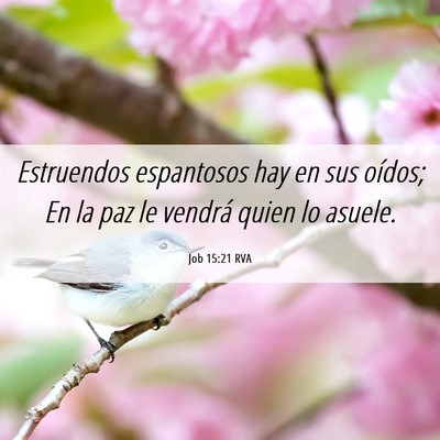 Picture 06 - Job 15:21 RVA - Estruendos espantosos hay en sus oídos; En la - Bible Verse Picture