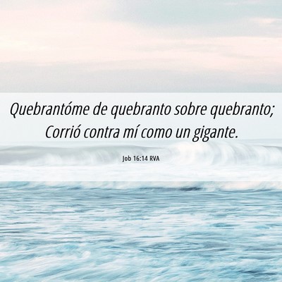 Picture 06 - Job 16:14 RVA - Quebrantóme de quebranto sobre quebranto; - Bible Verse Picture