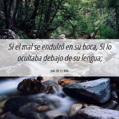 Picture 06 - Job 20:12 RVA - Si el mal se endulzó en su boca, Si lo ocultaba - Bible Verse Picture