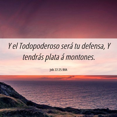 Picture 06 - Job 22:25 RVA - Y el Todopoderoso será tu defensa, Y tendrás - Bible Verse Picture