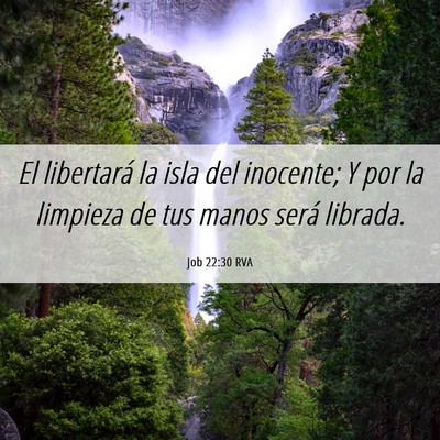 Picture 06 - Job 22:30 RVA - El libertará la isla del inocente; Y por la - Bible Verse Picture