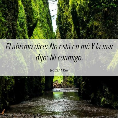 Picture 06 - Job 28:14 RVA - El abismo dice: No está en mí: Y la mar dijo: - Bible Verse Picture