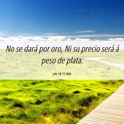 Picture 06 - Job 28:15 RVA - No se dará por oro, Ni su precio será á peso - Bible Verse Picture
