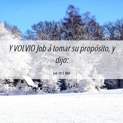 Picture 06 - Job 29:1 RVA - Y VOLVIO Job á tomar su propósito, y - Bible Verse Picture