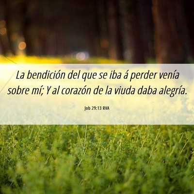 Picture 06 - Job 29:13 RVA - La bendición del que se iba á perder venía - Bible Verse Picture