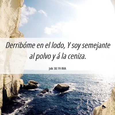 Picture 06 - Job 30:19 RVA - Derribóme en el lodo, Y soy semejante al polvo y - Bible Verse Picture