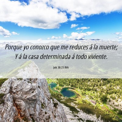 Picture 06 - Job 30:23 RVA - Porque yo conozco que me reduces á la muerte; Y - Bible Verse Picture