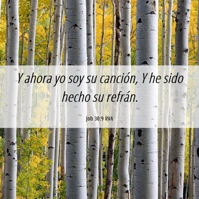 Picture 06 - Job 30:9 RVA - Y ahora yo soy su canción, Y he sido hecho su - Bible Verse Picture