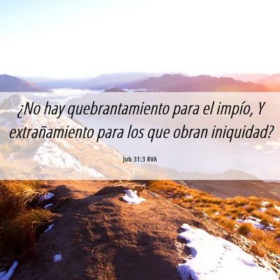 Picture 06 - Job 31:3 RVA - ¿No hay quebrantamiento para el impío, Y - Bible Verse Picture