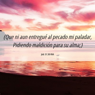 Picture 06 - Job 31:30 RVA - (Que ni aun entregué al pecado mi paladar, - Bible Verse Picture