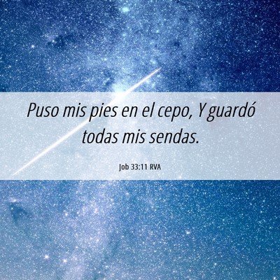 Picture 06 - Job 33:11 RVA - Puso mis pies en el cepo, Y guardó todas mis - Bible Verse Picture