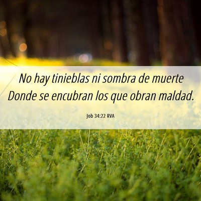 Picture 06 - Job 34:22 RVA - No hay tinieblas ni sombra de muerte Donde se - Bible Verse Picture
