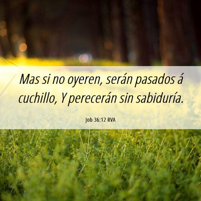 Picture 06 - Job 36:12 RVA - Mas si no oyeren, serán pasados á cuchillo, Y - Bible Verse Picture