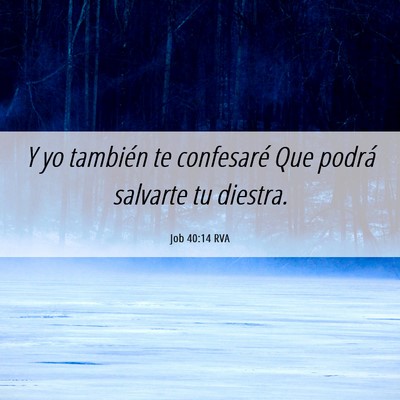 Picture 06 - Job 40:14 RVA - Y yo también te confesaré Que podrá salvarte - Bible Verse Picture