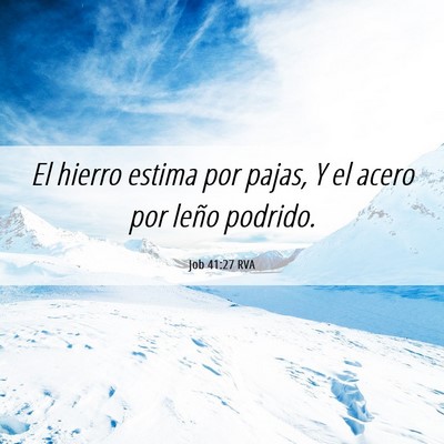 Picture 06 - Job 41:27 RVA - El hierro estima por pajas, Y el acero por leño - Bible Verse Picture