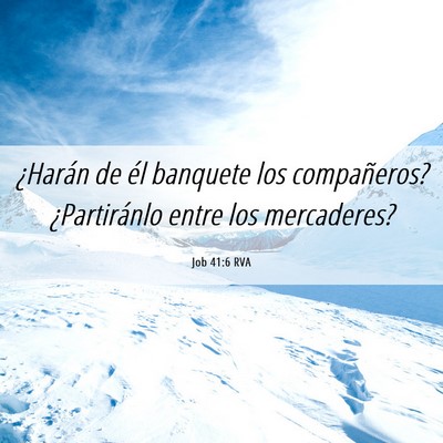 Picture 06 - Job 41:6 RVA - ¿Harán de él banquete los compañeros? - Bible Verse Picture