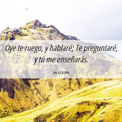 Picture 06 - Job 42:4 RVA - Oye te ruego, y hablaré; Te preguntaré, y tú - Bible Verse Picture